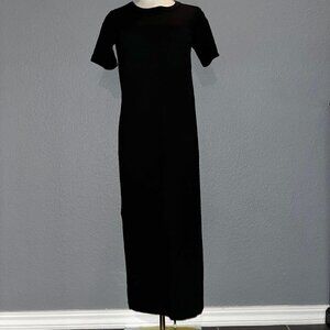 EVERLANE The Organic Weekend Dress - Pocket Tee Maxi Short Sleeve Black EUC  XXS